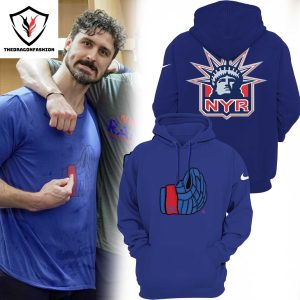 New York Rangers Logo Design Hoodie – Blue