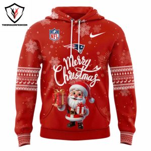 New England Patriots Merry Christmas 2024 Hoodie – Red