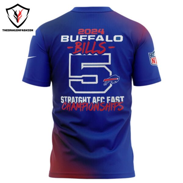 5x Consecutive AFC East 2020-2024 Champions Buffalo Bills 3D T-Shirt