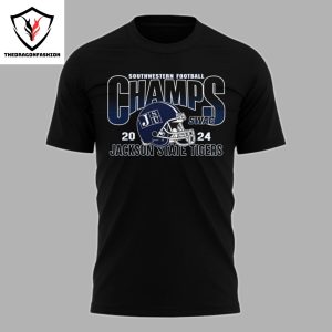 Jackson State Tigers 2024 SWAC Champions 3D T-Shirt – Black