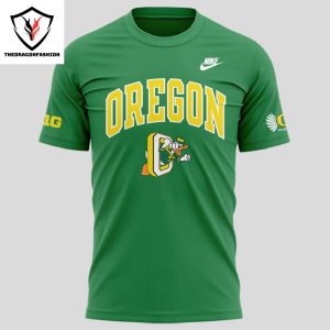 Oregon Ducks Big 10 Logo Design 3D T-Shirt – Green_