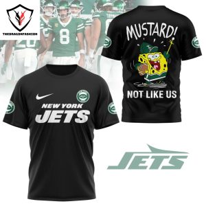 New York Jets Mustard Not Like Us 3D T-Shirt – Black