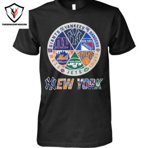 New York Knicks x New York Mets x New York Yankees x New York Jets x New York Giants x New York Rangers Unisex T-Shirt