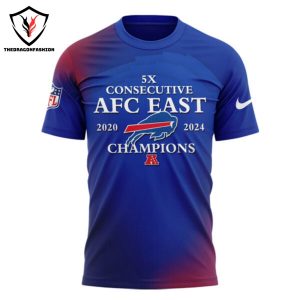 5x Consecutive AFC East 2020-2024 Champions Buffalo Bills 3D T-Shirt