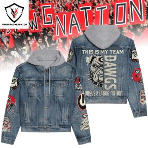 Georgia Bulldogs – This Is My Team Forever Dawg Nation Hooded Denim Jacket