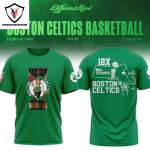 Boston Celtics 18X Champions Final 3D T-Shirt – Green