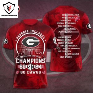 Georgia Bulldogs Southeastern Conference Champions 2024 Go Dawgs 3D T-Shirt