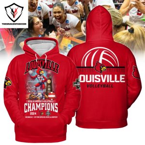 Louisville Louisville Volleyball Champions 2024 Hoodie – Red