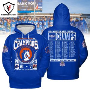 Boise State Broncos 2024 Mountain West Football Champions Hoodie