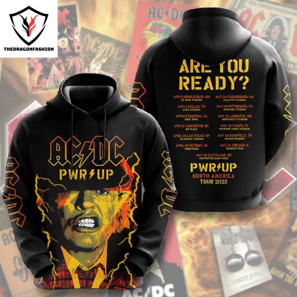 AC DC Are You Ready Pwr Up North America Tour 2025 Hoodie