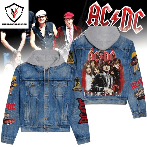 AC DC Im On The Highway To Hell Hooded Denim Jacket