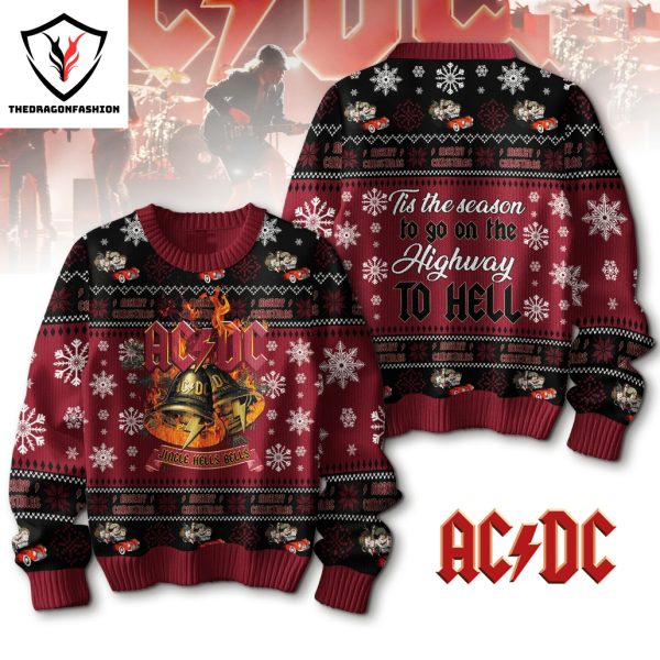 AC DC Tis The Season To Go On The Highway To Hell Sweater