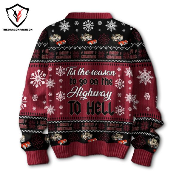 AC DC Tis The Season To Go On The Highway To Hell Sweater