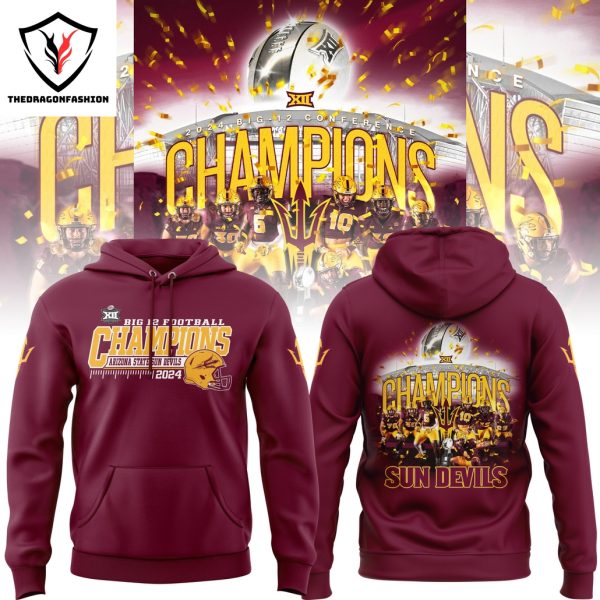 Arizona State Sun Devils Football 2024 Big 12 Champions Hoodie