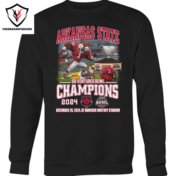 Arkansas State Red Wolves 68 Ventures Bowl Champions 2024 Unisex T-Shirt