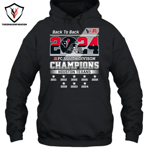 Back To Back 2024 AFC South Champions Division Houston Texans Unisex T-Shirt