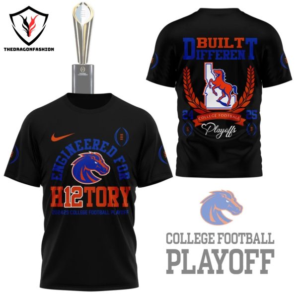 Boise State Broncos Engineered For H12tory College Football Playoff Built Different 3D T-Shirt – Black