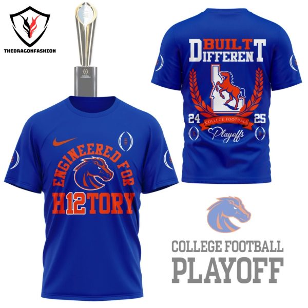 Boise State Broncos Engineered For H12tory College Football Playoff Built Different 3D T-Shirt – Blue