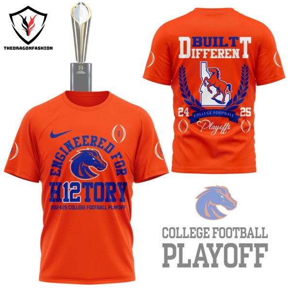 Boise State Broncos Engineered For H12tory College Football Playoff Built Different 3D T-Shirt – Orange