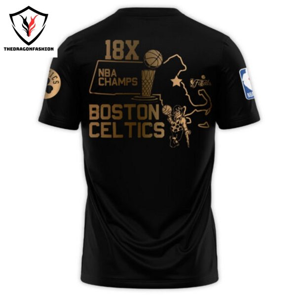 Boston Celtics 18X Champions Final 3D T-Shirt – Black