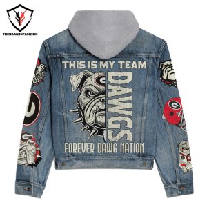 Georgia Bulldogs – This Is My Team Forever Dawg Nation Hooded Denim Jacket