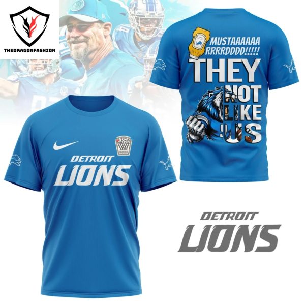 Detroit Lions Mustard They Not Like Us 3D T-Shirt – Blue