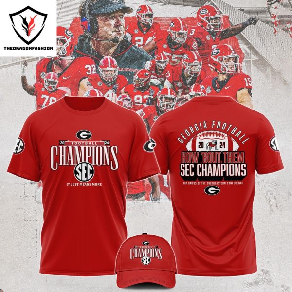 Georgia Bulldogs 2024 SEC Football Conference Champions 3D T-Shirt