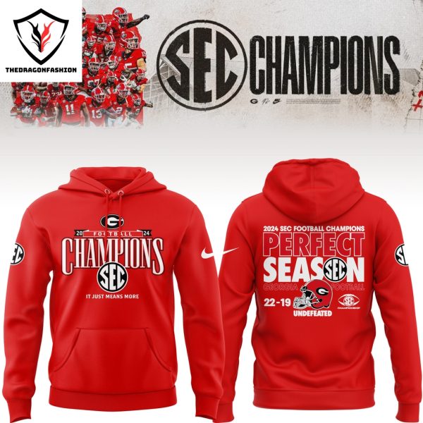 Georgia Bulldogs 2024 SEC Football Conference Champions Perfect Season Hoodie