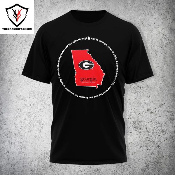 Georgia Bulldogs Hail To Georgia – Go Dawgs 3D T-Shirt – Black