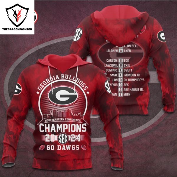 Georgia Bulldogs Southeastern Conference Champions 2024 Go Dawgs Hoodie