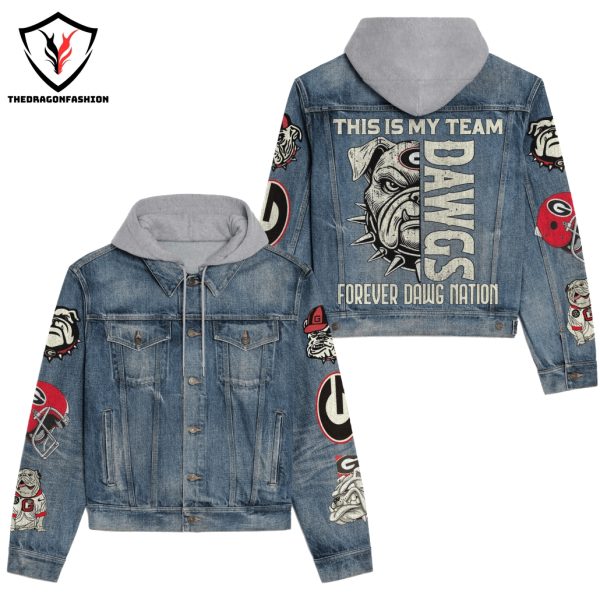 Georgia Bulldogs – This Is My Team Forever Dawg Nation Hooded Denim Jacket