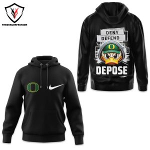 Oregon Ducks Deny Defend Depose Hoodie – Black