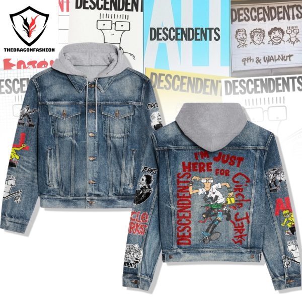 Im Just Here For Descendents Hooded Denim Jacket