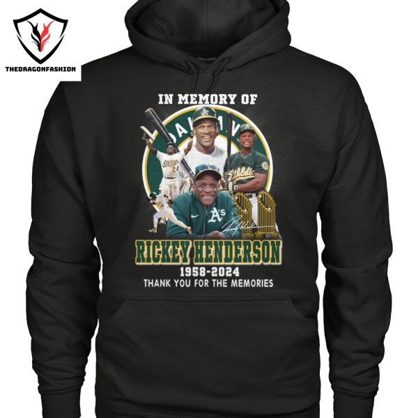 In Memory Of Rickey Henderson Oakland Athletics 1958-2024 Signature Thank You For The Memories Unisex T-Shirt