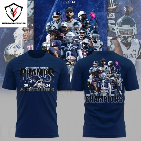 Jackson State Tigers 2024 SWAC Champions 3D T-Shirt