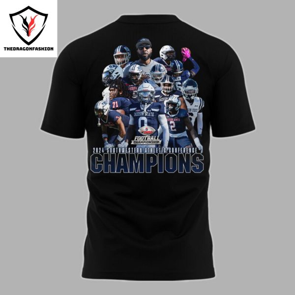 Jackson State Tigers 2024 SWAC Champions 3D T-Shirt – Black