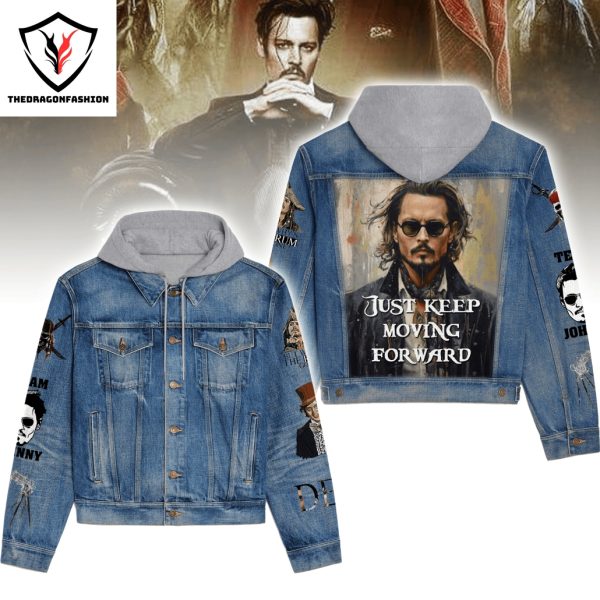 Johnny Depp Just Keep Moving For Ward Hooded Denim Jacket