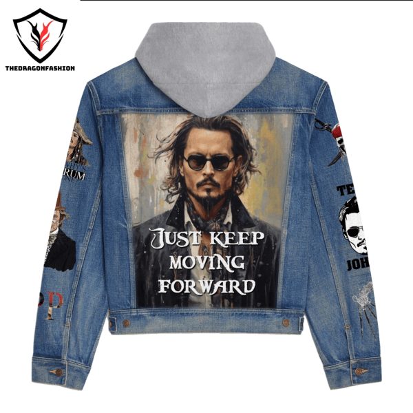 Johnny Depp Just Keep Moving For Ward Hooded Denim Jacket