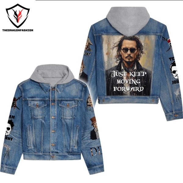 Johnny Depp Just Keep Moving For Ward Hooded Denim Jacket