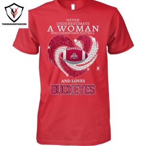 Never Underestimate A Woman Who Understands Football And Loves Ohio State Buckeyes Unisex T-Shirt