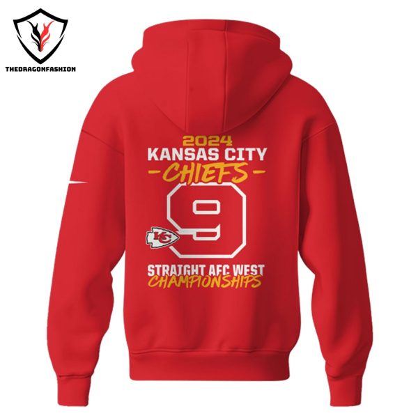 Kansas City Chiefs 2024 AFC West Division Champions 9 Straight Afc West Championships Hoodie