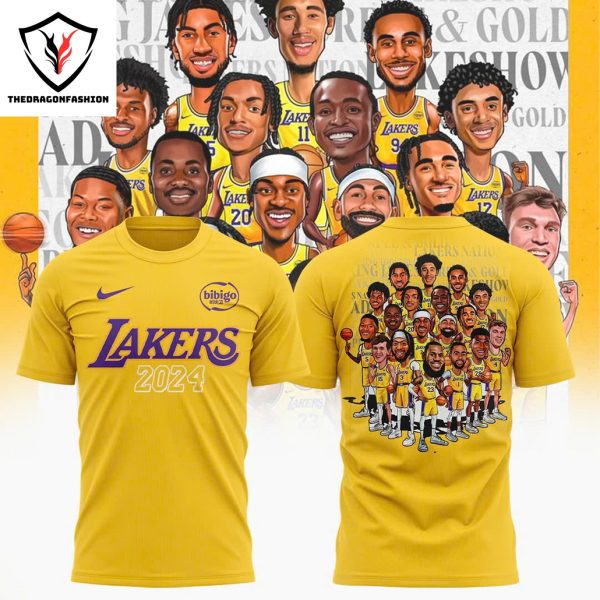 Los Angeles Lakers 2024 Comeback 3D T-Shirt – Gold