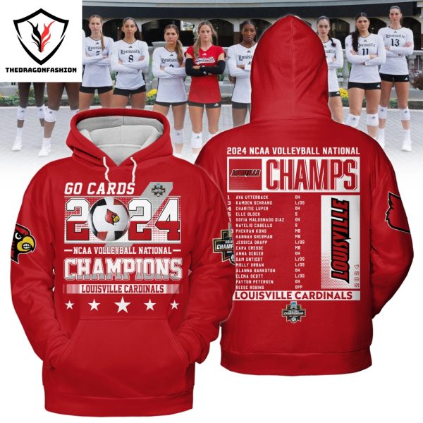 Louisville Cardinals Volleyball National Champions 2024 Go Cards Hoodie