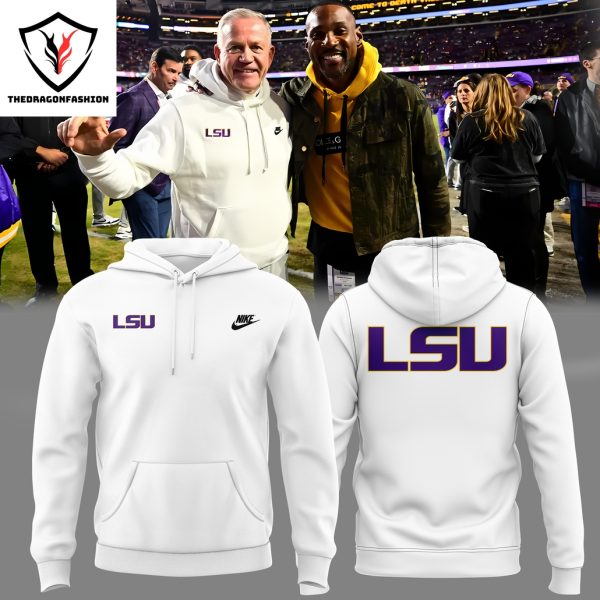 LSU Tigers Football Logo Design Hoodie – White