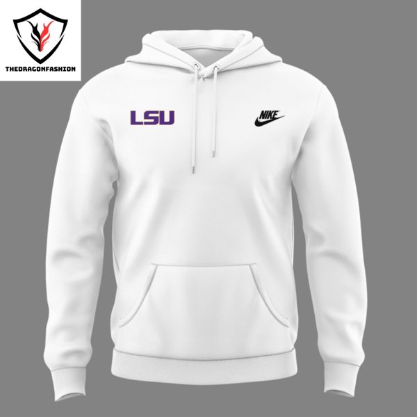 LSU Tigers Football Logo Design Hoodie – White