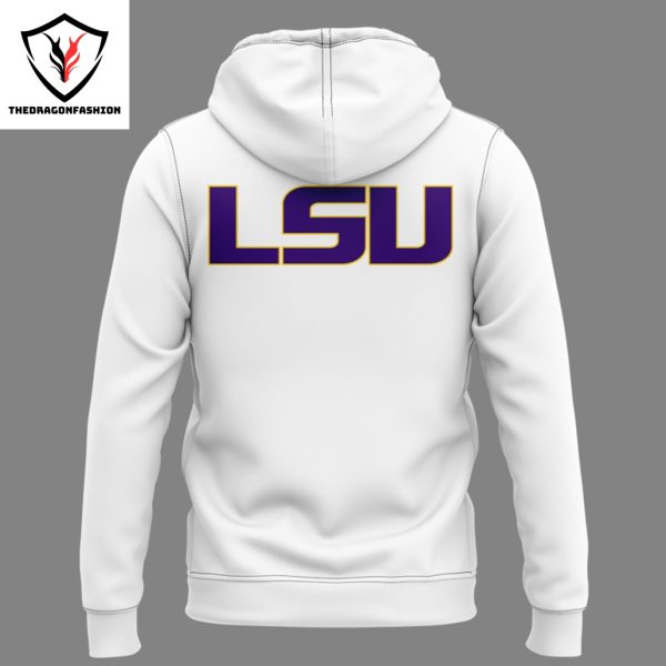 LSU Tigers Football Logo Design Hoodie – White