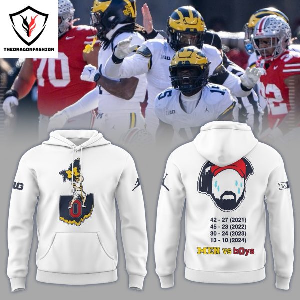 Michigan Wolverines Men Vs Boys Hoodie – White