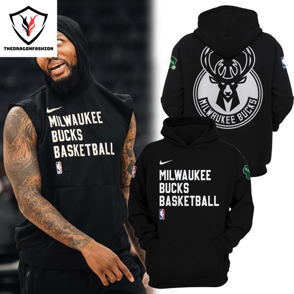 Milwaukee Bucks Basketball Logo Design Hoodie – Black