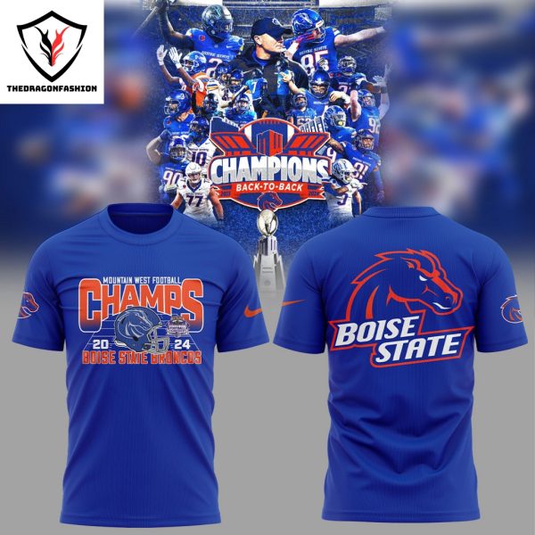 Mountain West Football Champs 2024 Boise State Broncos 3D T-Shirt