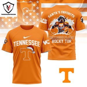 Tennessee Volunteers Santa Favorite Tennessee Player Rocky Top 3D T-Shirt